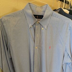 Ralph Lauren gingham button-down polo large